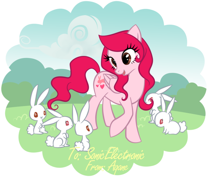Size: 850x727 | Tagged: safe, artist:arcuate, derpibooru import, oc, unofficial characters only, pegasus, pony, rabbit, female, mare, solo
