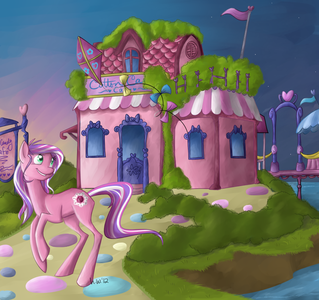 Size: 849x800 | Tagged: artist needed, safe, derpibooru import, crystal lace, earth pony, pony, cotton candy cafe, female, g3, g3 to g4, generation leap, kite, mare, solo