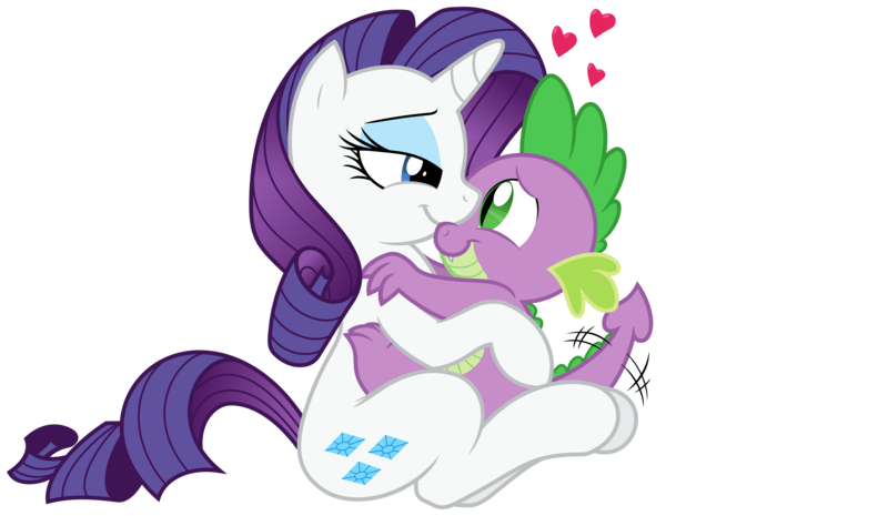 Size: 4998x2903 | Tagged: safe, artist:mickeymonster, artist:zutheskunk traces, derpibooru import, rarity, spike, dragon, pony, unicorn, .svg available, cutie mark, female, happy, hug, interspecies, male, mare, shipping, simple background, smiling, sparity, spikelove, straight, transparent background, vector, vector trace