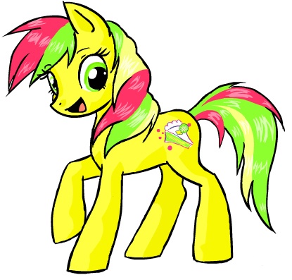 Size: 415x397 | Tagged: safe, artist:omg-chibi, derpibooru import, kiwi tart, earth pony, pony, female, g3, g3 to g4, generation leap, mare, simple background, solo, white background