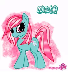 Size: 661x700 | Tagged: artist needed, safe, derpibooru import, minty, earth pony, pony, abstract background, female, g3, g3 to g4, generation leap, mare, solo