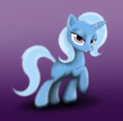 Size: 1600x1565 | Tagged: safe, artist:gunslingerpen, derpibooru import, trixie, pony, unicorn, female, gradient background, mare, photoshop, raised hoof, solo