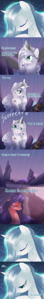 Size: 400x2709 | Tagged: safe, artist:loyaldis, derpibooru import, princess silver swirl, sundance, sunsparkle, pony, unicorn, comic, duo, female, g2, g2 to g4, generation leap, mare, rain