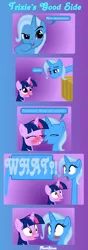 Size: 1374x3918 | Tagged: safe, artist:navitaserussirus, derpibooru import, trixie, twilight sparkle, pony, unicorn, blushing, comic, female, lesbian, mare, scrunchy face, shipping, song, twixie