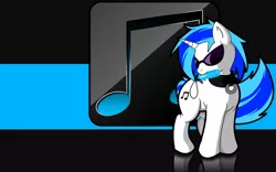 Size: 1280x800 | Tagged: safe, artist:shnider, derpibooru import, vinyl scratch, pony, unicorn, collar, female, glowstick, mare, mouth hold, solo, wallpaper