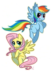Size: 768x1048 | Tagged: safe, artist:vaporotem, derpibooru import, fluttershy, rainbow dash, pegasus, pony, cloud, cloudy, duo, duo female, female, flying, mare, outline, simple background, sky, smiling, transparent background