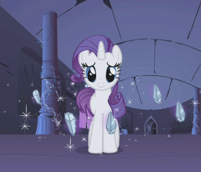 Size: 400x343 | Tagged: safe, derpibooru import, screencap, rarity, pony, unicorn, friendship is magic, animated, castle of the royal pony sisters, elements of harmony, female, gif, mare, ruins, solo