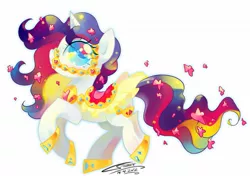 Size: 1417x1000 | Tagged: safe, artist:iopichio, artist:lauren faust, derpibooru import, rarity, pony, unicorn, alternate hairstyle, bridle, clothes, colored, female, flower, flower in hair, looking at you, mare, saddle, simple background, smiling, solo, white background
