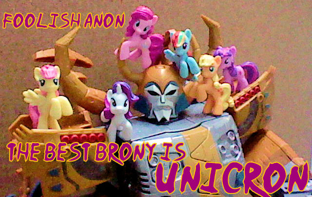 Size: 640x405 | Tagged: safe, derpibooru import, applejack, fluttershy, pinkie pie, rainbow dash, rarity, twilight sparkle, earth pony, pegasus, pony, unicorn, blind bag, brony, female, irl, mane six, mare, photo, toy, transformers, unicorn-unicron confusion, unicron