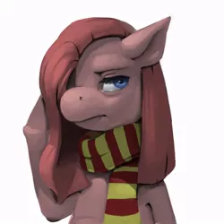 Size: 800x800 | Tagged: safe, artist:kevinsano, derpibooru import, pinkie pie, earth pony, pony, clothes, female, hippo snout, mare, photoshop, pinkamena diane pie, scarf, simple background, solo, white background, wip