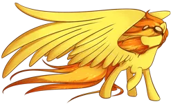 Size: 1000x602 | Tagged: safe, artist:secret-pony, derpibooru import, spitfire, pegasus, pony, female, goggles, hair over eyes, large wings, long tail, looking back, mare, simple background, solo, transparent background