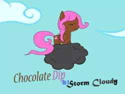 Size: 800x600 | Tagged: safe, artist:cogweaver, derpibooru import, oc, oc:chocolate dip, unofficial characters only, pegasus, pony, cloud, cloudy, eyes closed, female, mare, pointy ponies, sky