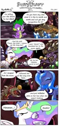 Size: 650x1400 | Tagged: safe, artist:alfa995, derpibooru import, princess celestia, princess luna, spike, alicorn, dragon, pony, comic, crossover, female, food, male, mare, s1 luna, starcraft, tea, teapot