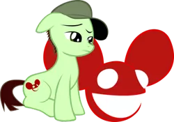 Size: 680x477 | Tagged: artist needed, safe, derpibooru import, ponified, earth pony, pony, deadmau5, simple background, sitting, solo, transparent background