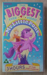 Size: 367x580 | Tagged: safe, derpibooru import, firefly, megan williams, human, pegasus, pony, cover, female, g1, humans riding ponies, mare, meganfly, my little pony logo, pure pony pleasure, riding, vhs