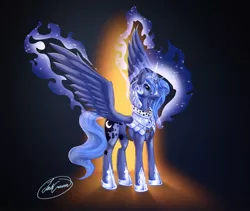 Size: 1280x1080 | Tagged: safe, artist:joshcraven, derpibooru import, princess luna, alicorn, pony, armor, female, mare, solo