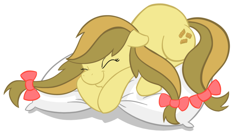 Size: 1624x941 | Tagged: dead source, safe, artist:sir-dangereaux, derpibooru import, apple strudely, earth pony, pony, apple family member, female, mare, photoshop, pillow, simple background, sleeping, solo, transparent background