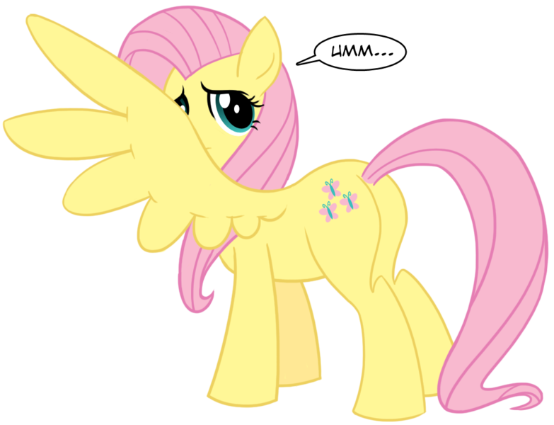 Size: 1041x798 | Tagged: dead source, safe, artist:sir-dangereaux, derpibooru import, fluttershy, pegasus, pony, female, flutterbutt, mare, newbie artist training grounds, photoshop, plot, simple background, solo, transparent background