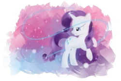 Size: 3000x2000 | Tagged: safe, artist:amethysthorn, derpibooru import, rarity, pony, unicorn, abstract background, female, gritted teeth, high res, looking back, magic, mare, rearing, simple background, solo, transparent background