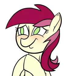 Size: 927x1069 | Tagged: dead source, safe, artist:sir-dangereaux, derpibooru import, roseluck, earth pony, pony, blushing, female, mare, no pupils, photoshop, simple background, smiling, solo, transparent background