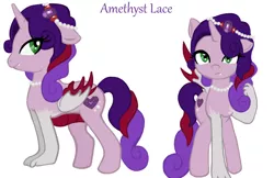 Size: 900x582 | Tagged: artist:kadaj-fallen-angel, cute, derpibooru import, dracony, female, hybrid, interspecies, interspecies offspring, oc, oc:amethyst lace, offspring, parent:rarity, parent:spike, parents:sparity, safe, simple background, solo, unofficial characters only, white background