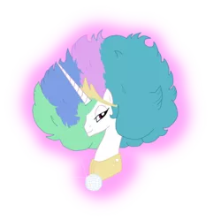 Size: 400x398 | Tagged: safe, artist:queencold, derpibooru import, princess celestia, alicorn, pony, afro, alternate hairstyle, bust, disco ball, female, frolestia, lidded eyes, looking at you, mare, portrait, profile, simple background, smiling, solo, transparent background, vector