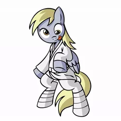 Size: 945x945 | Tagged: safe, artist:megasweet, derpibooru import, derpy hooves, pegasus, pony, bipedal, female, luke skywalker, mare, smiling, solo, star wars, tongue out