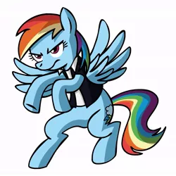 Size: 945x945 | Tagged: safe, artist:megasweet, derpibooru import, rainbow dash, pegasus, pony, female, han solo, mare, simple background, solo, star wars, white background