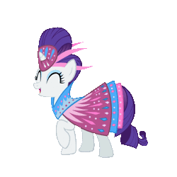 Size: 482x482 | Tagged: safe, derpibooru import, rarity, pony, unicorn, green isn't your color, animated, clapping, clopplauding, clothes, cute, dress, eyes closed, female, mare, simple background, smiling, solo, stamping, stomping, talking, transparent background