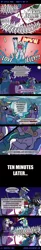 Size: 500x3086 | Tagged: safe, artist:ladyanidraws, derpibooru import, bulk biceps, hugh jelly, princess celestia, alicorn, earth pony, pegasus, pony, comic, crack, female, male, mare, moon, stallion, to the moon, what's up?