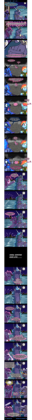 Size: 643x8196 | Tagged: safe, artist:ladyanidraws, derpibooru import, flitter, mayor mare, pinkie pie, princess celestia, princess luna, rainbow dash, alicorn, earth pony, pegasus, pony, comic, crack, eye bulging, female, fourth wall, fourth wall destruction, mare, moon, pinkie being pinkie, pinkie physics, to the moon, what's up?