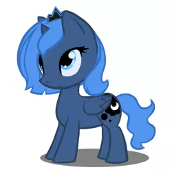Size: 669x669 | Tagged: safe, artist:atticus83, derpibooru import, princess luna, alicorn, pony, cute, female, filly, foal, looking up, photoshop, simple background, smiling, solo, white background, woona