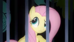 Size: 640x360 | Tagged: safe, derpibooru import, screencap, fluttershy, pegasus, pony, a bird in the hoof, female, mare, prison, solo