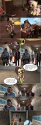 Size: 1000x3000 | Tagged: safe, artist:geronkizan, derpibooru import, fluttershy, human, pegasus, pony, comic, crossover, female, gmod, heavy, human male, male, mare, medic, scout, sniper, soldier, spy, team fortress 2, weapon