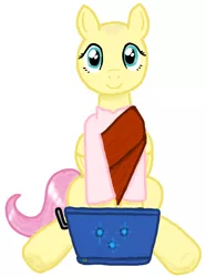 Size: 618x832 | Tagged: artist needed, safe, derpibooru import, fluttershy, pegasus, pony, buddhashy, female, hairless, looking at you, mare, simple background, sitting, smiling, white background
