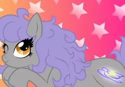 Size: 4677x3246 | Tagged: safe, artist:catnipfairy, derpibooru import, oc, oc:lavender skies, unofficial characters only, earth pony, pony, abstract background, female, mare, one eye closed, prone, smiling, vector