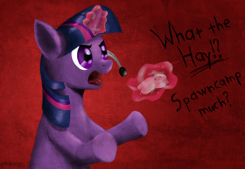 Size: 2832x1952 | Tagged: safe, artist:troggle, derpibooru import, twilight sparkle, pony, unicorn, angry, controller, female, game, magic, mare, solo, telekinesis, yelling