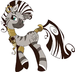 Size: 500x480 | Tagged: artist:science fox, derpibooru import, ear piercing, earring, female, jewelry, mare, mask, piercing, raised hoof, safe, simple background, smiling, solo, transparent background, zebra, zecora