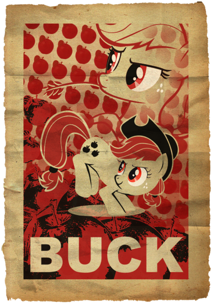 Size: 702x1000 | Tagged: safe, artist:2snacks, derpibooru import, applejack, earth pony, pony, abstract background, bucking, female, mare, photoshop, poster, propaganda, solo