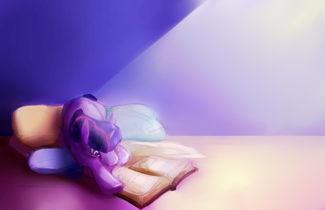 Size: 635x411 | Tagged: safe, artist:explosivegent, artist:noel, derpibooru import, twilight sparkle, pony, unicorn, book, cushion, female, mare, prone, reading, solo, unicorn twilight