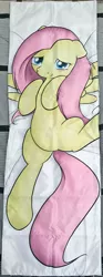 Size: 405x1094 | Tagged: suggestive, derpibooru import, fluttershy, pegasus, pony, body pillow, female, floppy ears, mare, smiling, solo, solo female, spread legs