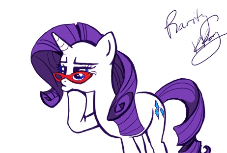 Size: 462x313 | Tagged: safe, artist:bunnimation, derpibooru import, rarity, pony, unicorn, female, glasses, mare, photoshop, raised hoof, rarity's glasses, reaction image, simple background, solo, suspicious, white background