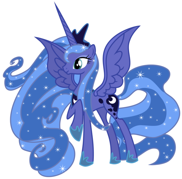 Size: 3592x3547 | Tagged: safe, artist:sunley, derpibooru import, princess luna, alicorn, pony, female, high res, mare, older, raised hoof, s1 luna, simple background, solo, transparent background, ultimate luna