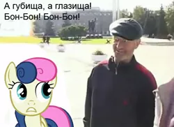 Size: 470x342 | Tagged: safe, derpibooru import, bon bon, sweetie drops, earth pony, human, pony, female, human male, irl, male, mare, meme, photo, ponies in real life, russian, worried