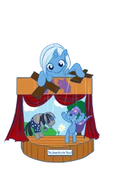 Size: 638x825 | Tagged: safe, artist:bunnimation, derpibooru import, smarty pants, trixie, pony, unicorn, female, filly, foal, marionette, photoshop, puppet, simple background, stage, transparent background