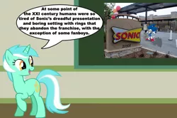 Size: 887x588 | Tagged: artist needed, source needed, safe, derpibooru import, lyra heartstrings, pony, unicorn, chalkboard, crossover, female, human studies101 with lyra, mare, meme, photo, sonic (restaurant), sonic the hedgehog, sonic the hedgehog (series)