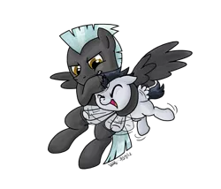 Size: 507x435 | Tagged: safe, artist:zicygomar, derpibooru import, rumble, thunderlane, pegasus, pony, brothers, colt, duo, duo male, flailing, male, noogie, simple background, stallion, transparent background