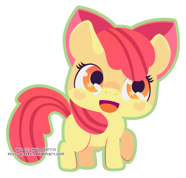 Size: 369x354 | Tagged: safe, artist:miss-glitter, derpibooru import, apple bloom, earth pony, pony, chibi, cute, female, filly, outline, simple background, solo, transparent background