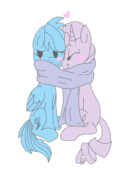 Size: 705x996 | Tagged: artist:thepurplecranberry, blushing, clothes, derpibooru import, female, lesbian, mare, monochrome, nuzzling, rainbow dash, raridash, rarity, safe, scarf, shared clothing, shared scarf, shipping