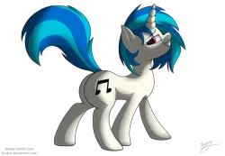 Size: 2000x1385 | Tagged: safe, artist:skipsy, derpibooru import, vinyl scratch, pony, unicorn, confident, female, grin, mare, plot, raised tail, simple background, solo, swag, transparent background